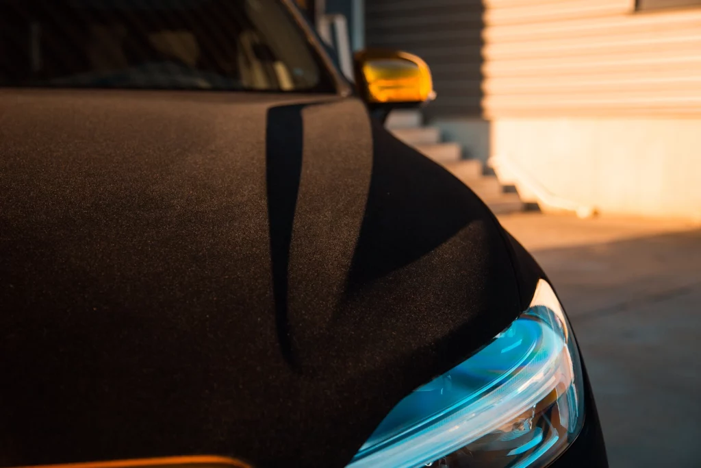 Black velvet car wrapping