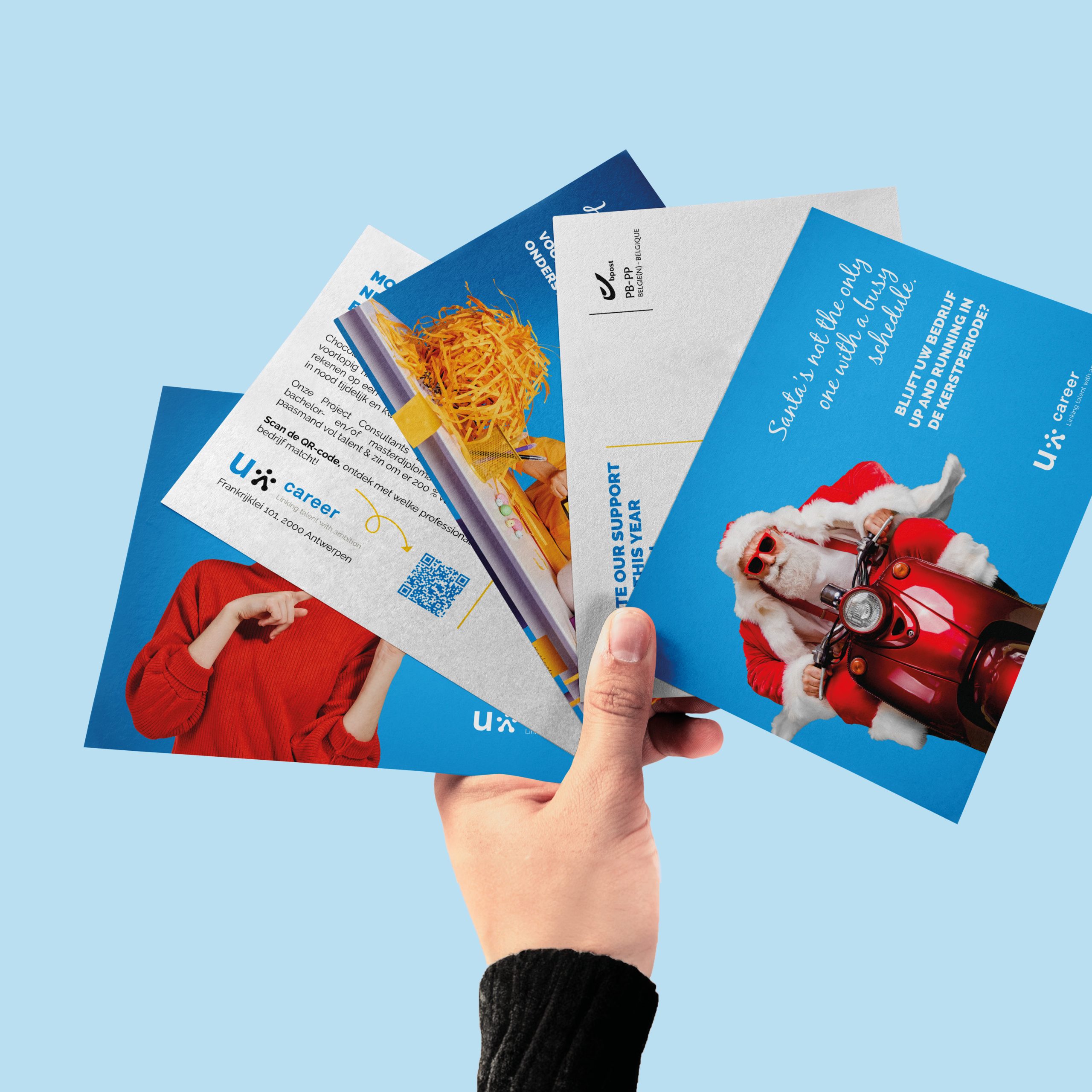 ontwerp van postkaartjes voor hr-kantoor Unique