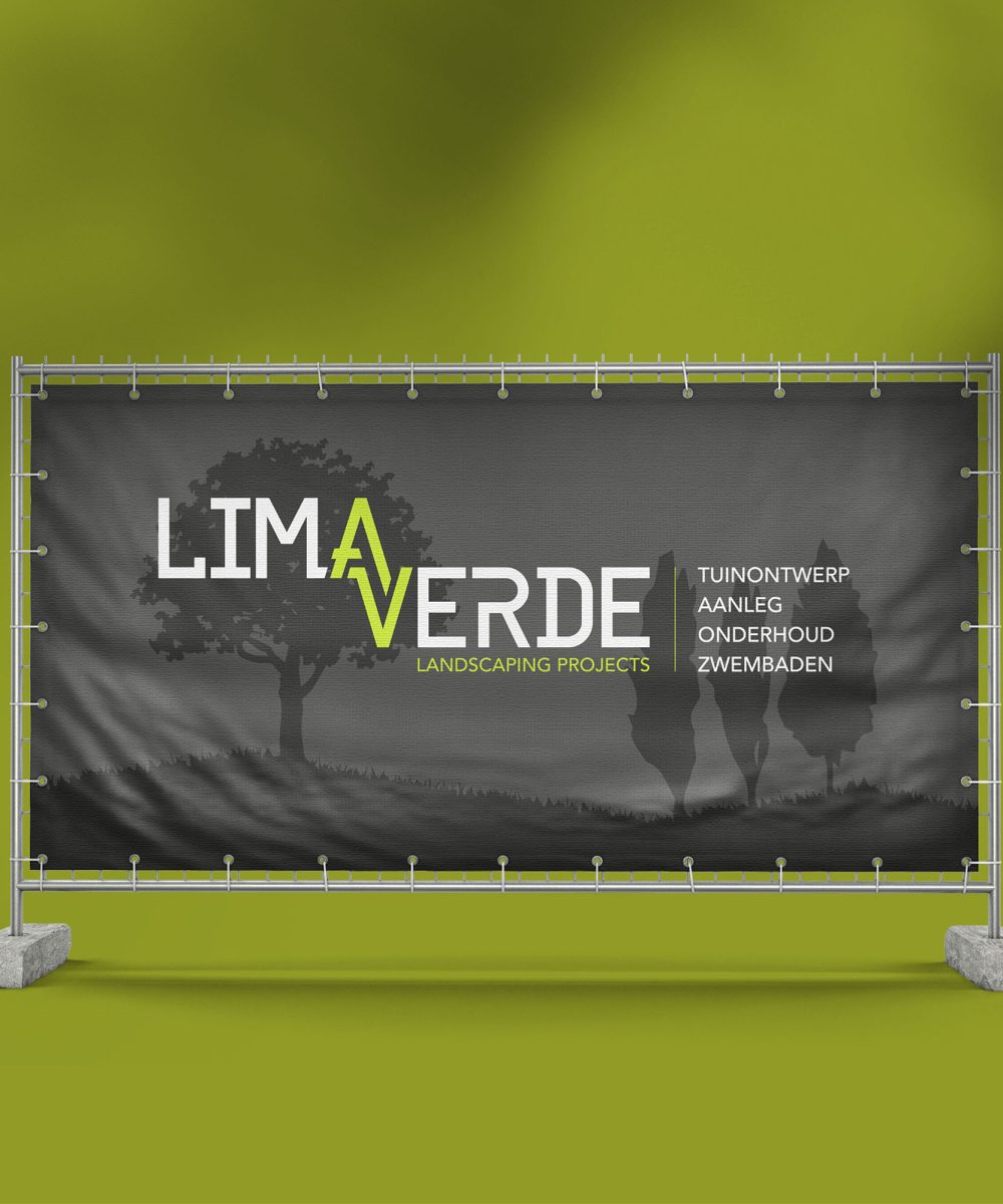 Mock-up van een spanddoek met ontwerp voor Lima Verde door Castaar