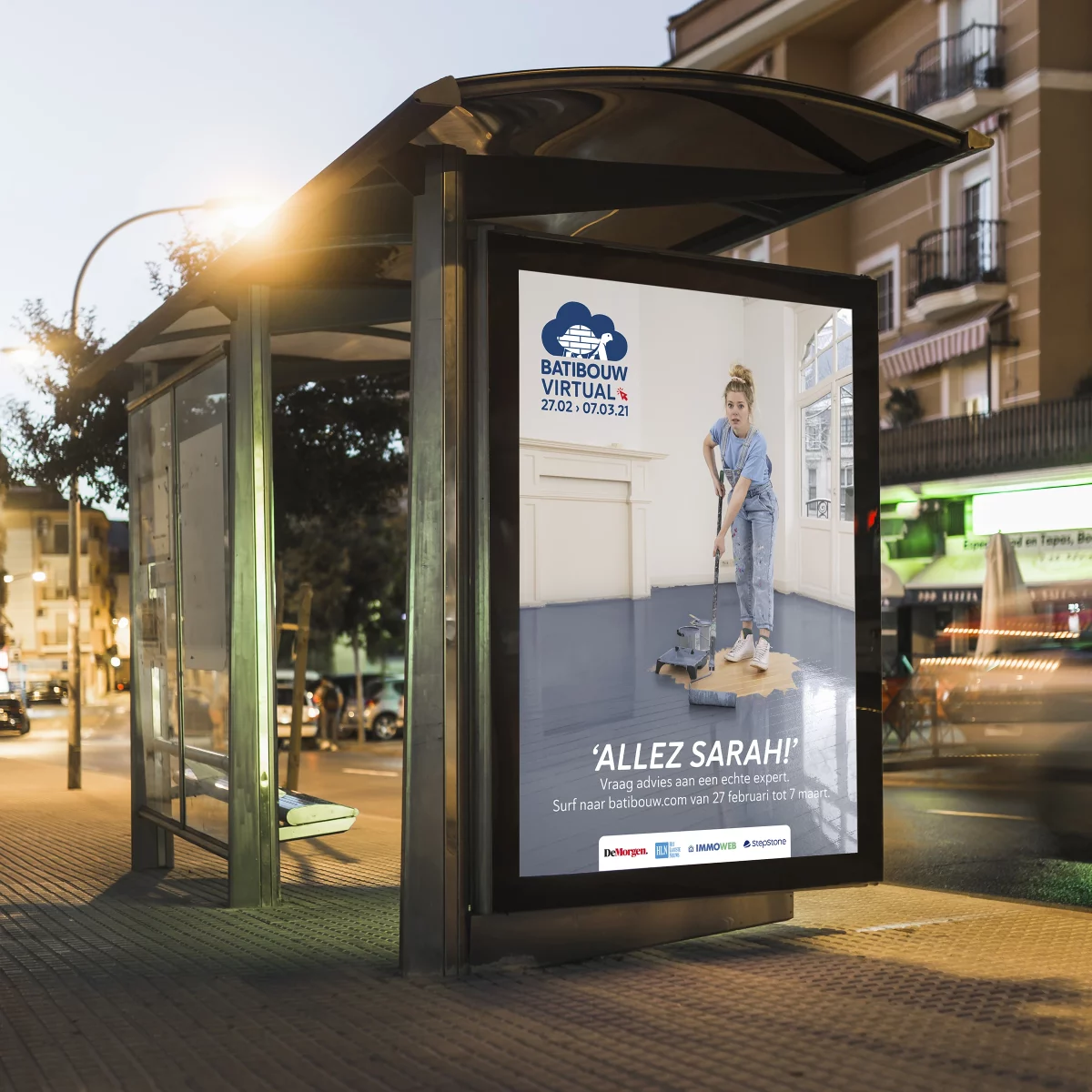 Allez Sarah - Batibouw advertentie bushokje