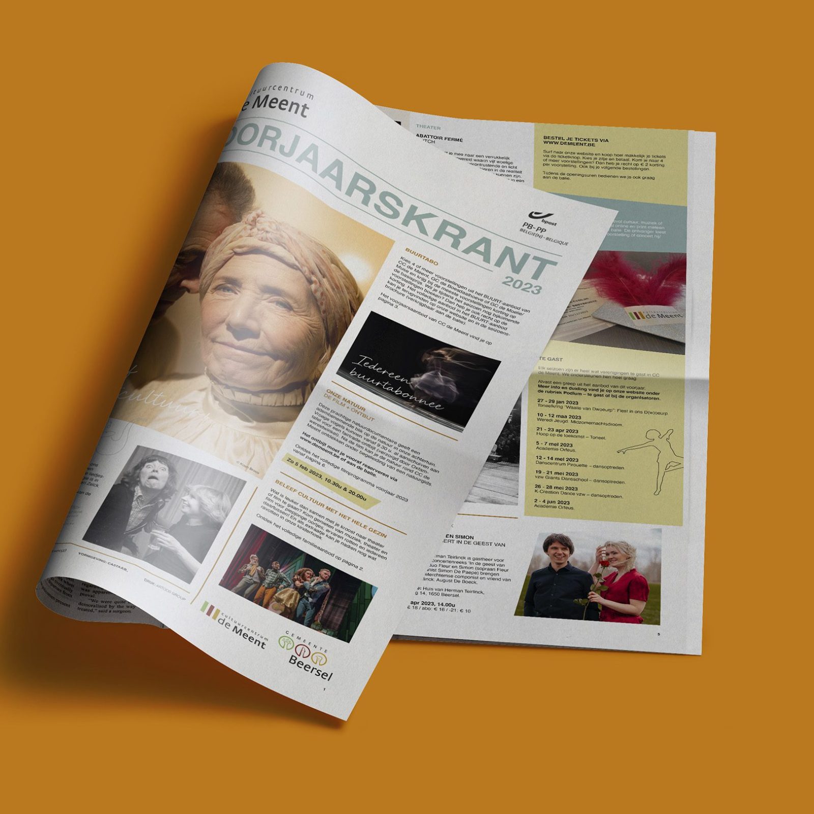 Graphic design voorjaarskrant van CC De Meent