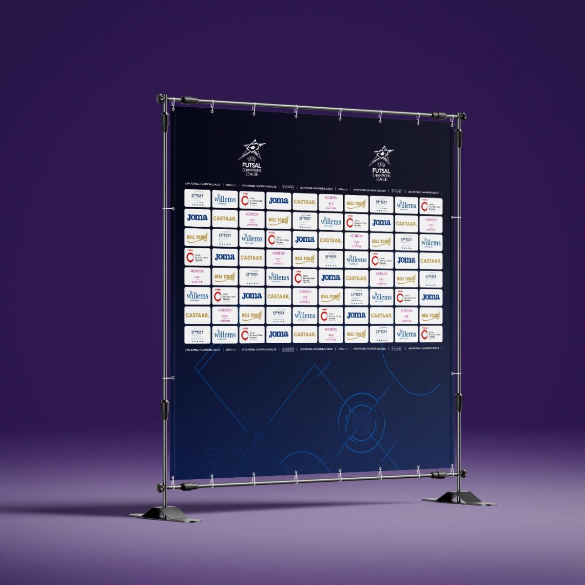 Ontwerp van spandoek met sponsors voor RSCA Futsal