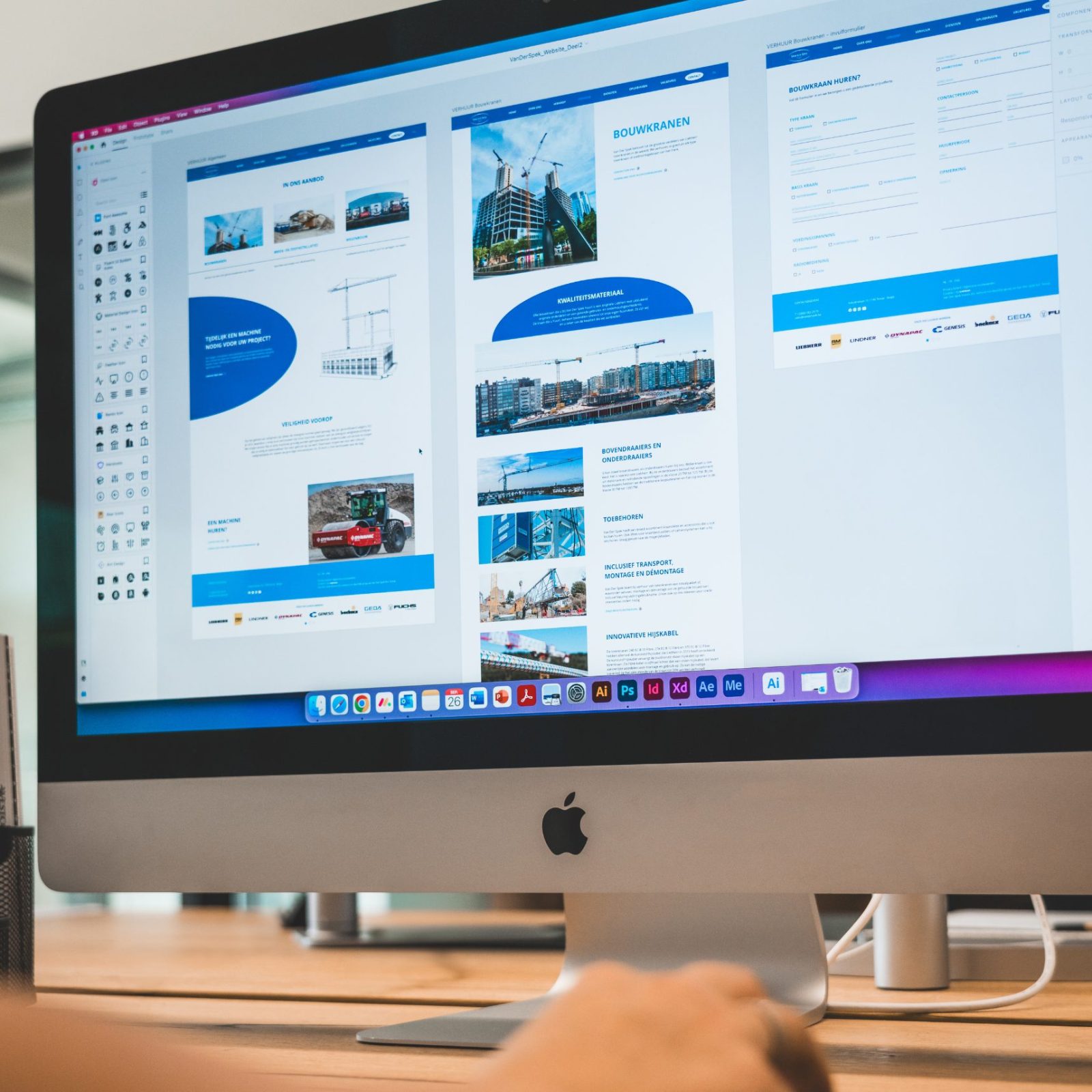 Mock-up van design voor een website